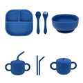Vajilla BLW Blue 9 Piezas de Silicona orgánica con ventosas Nenina & Co