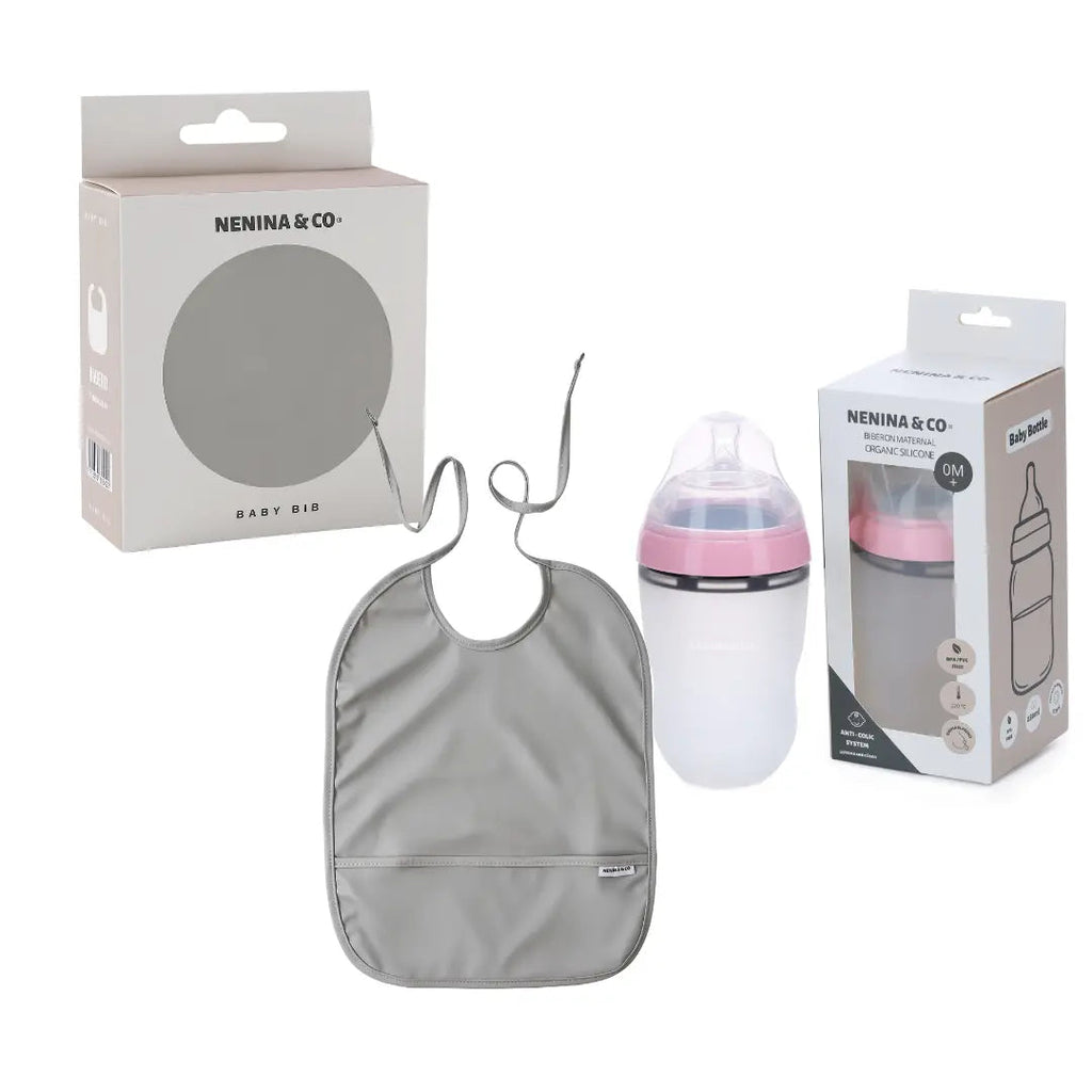 Kit Lactancia Babero + Biberón Nenina & Co