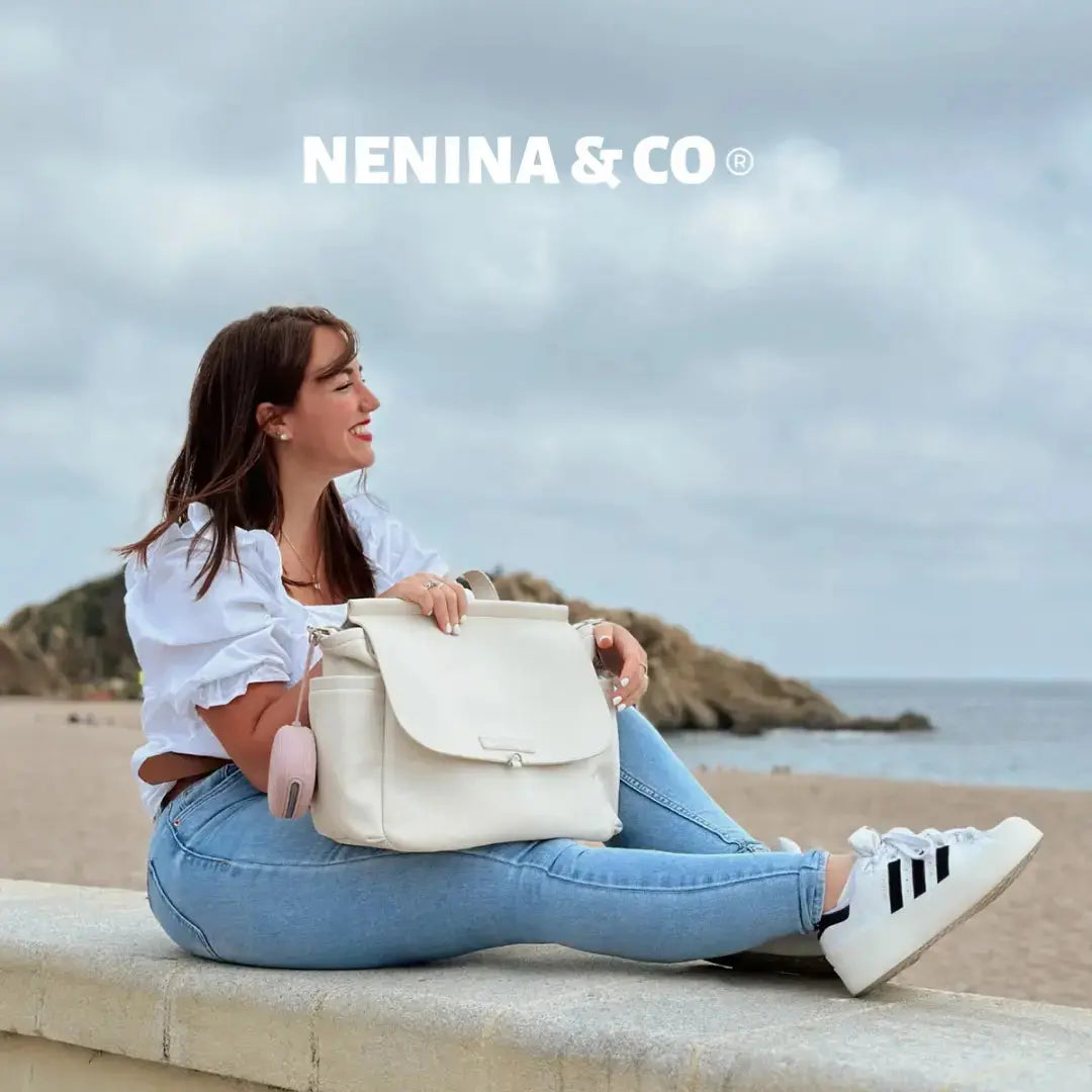 Kit Nacimiento - Bolso Maternal + Cambiador + Neceser + Portadocumento + Guardachupete Mirem By Nenina & Co