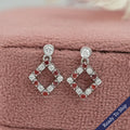 Ruby Round Gemstone Bezel Set Drop Earrings