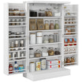 41" Freestanding Kitchen Pantry with Double Doors & 5-Tier Shelves, White