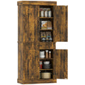 Kitchen Cupboard with 4 Doors, Freestanding Storage Cabinet with Wide Drawer and Shelves for Living Room, 180cm,Brown