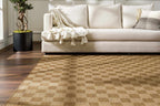 Kuval Checkered Brown Rug