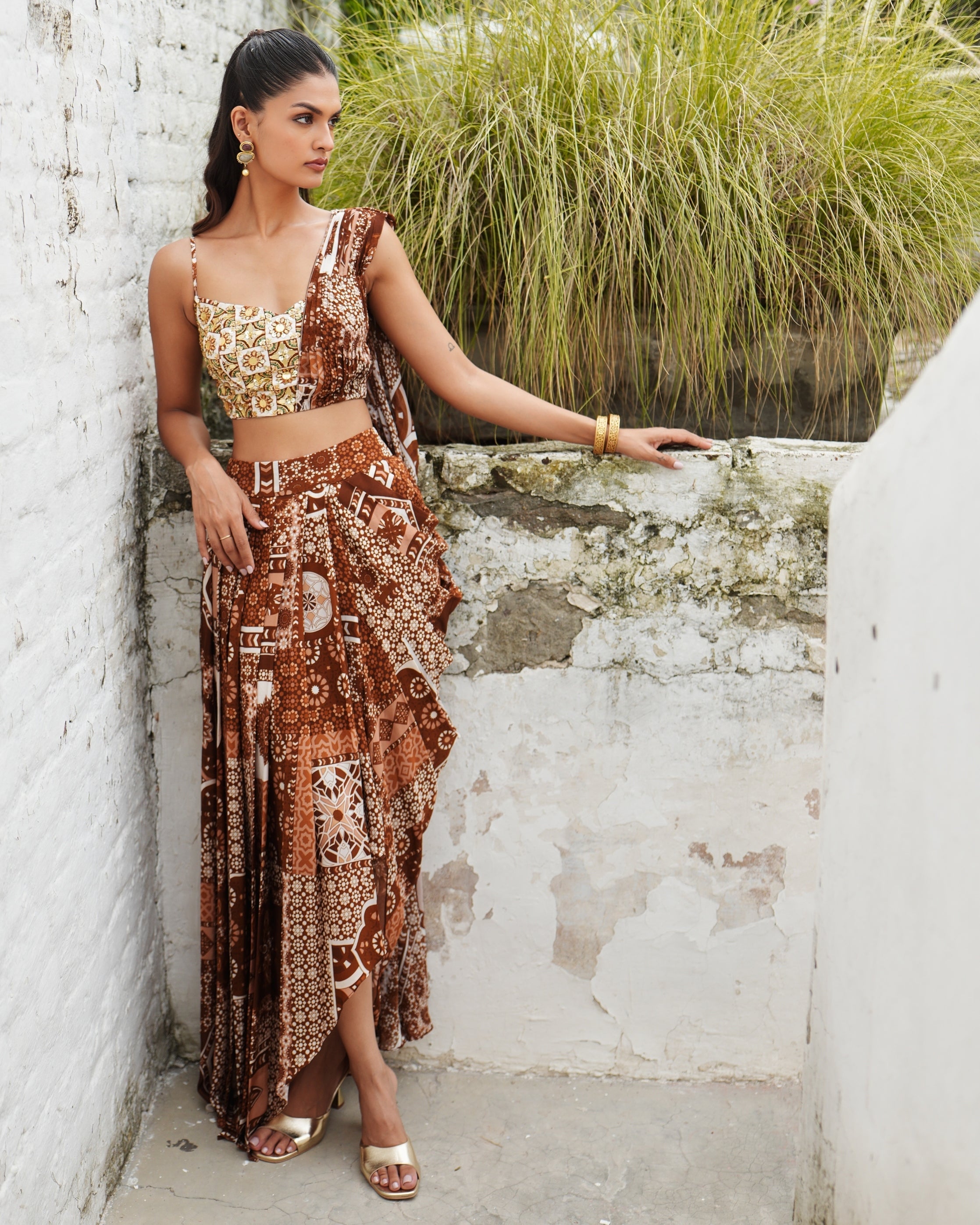 Aniya Drape Skirt Set By KYNAH, Luxury Indian Fashion & Bridal Wear