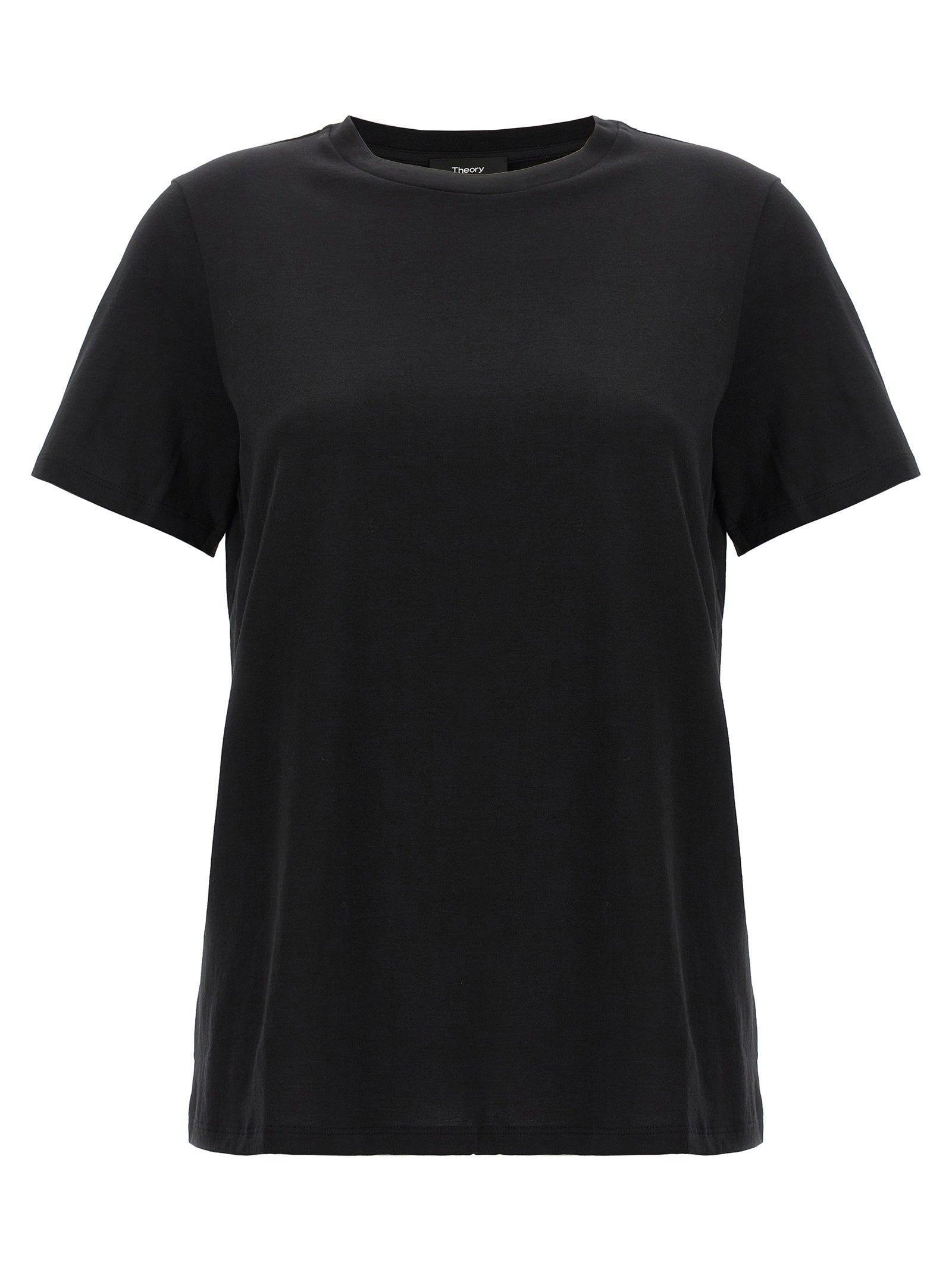 Theory Cotton Crewneck T-Shirt — Black