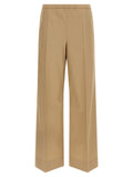 Moncler Grosgrain Logo Patch Trousers — Beige