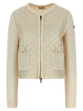 Moncler Quilted Padded Cardigan — Cream