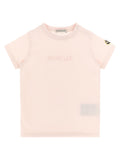 Moncler Enfant Logo-Embroidered Cotton T-shirt — pink