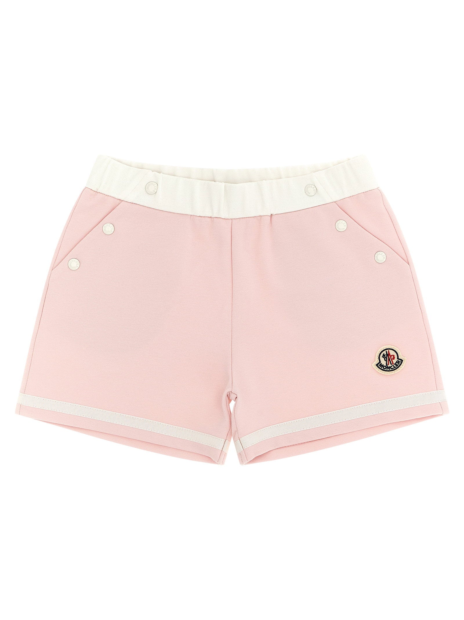 Moncler Enfant Cotton-Viscose Blend Bermuda Shorts — Pink