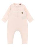 Moncler Enfant Logo-Embroidered Cotton Jersey Bodysuit — Pink