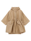 Moncler Enfant Hooded Water-Repellent Cotton Coat — Beige