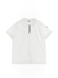 Moncler Enfant Logo Grosgrain Polo Shirt — White