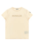 Moncler Enfant Logo-Embroidered Cotton Jersey T-Shirt — Cream