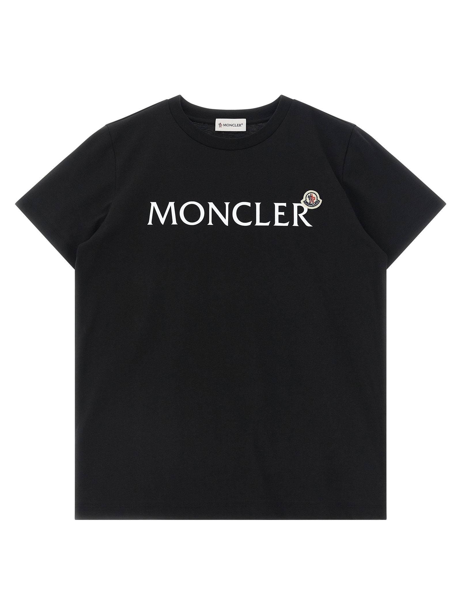 Moncler Enfant Logo-Print Cotton Jersey T-Shirt — Black