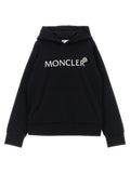 Moncler Enfant Logo-Print Cotton Jersey Hoodie — Black