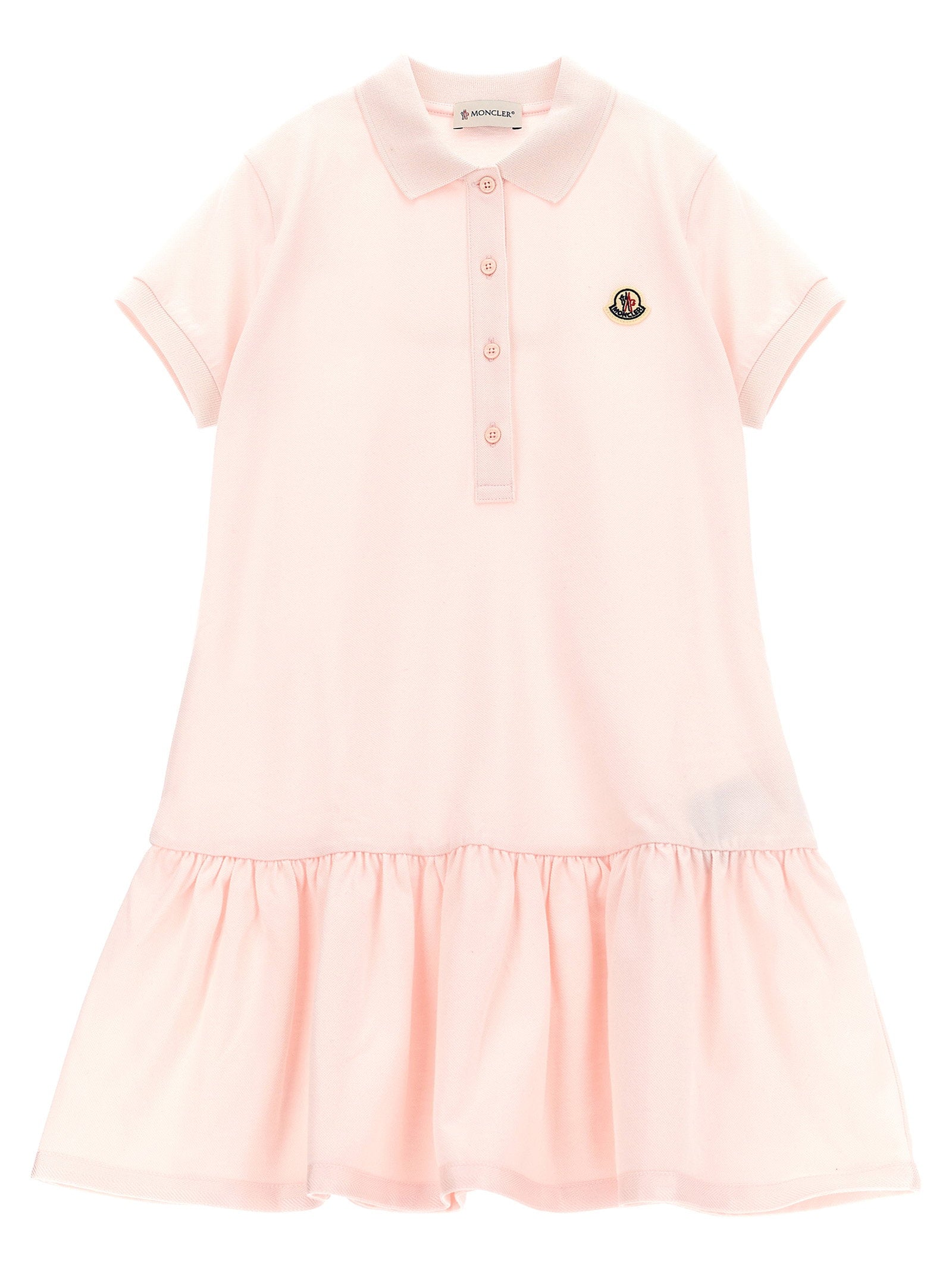Moncler Enfant Cotton Polo Dress — Pink