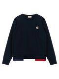 Moncler Enfant Tricolor Hem Sweatshirt — Navy