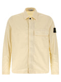Stone Island Stretch Cotton Twill Overshirt — Cream