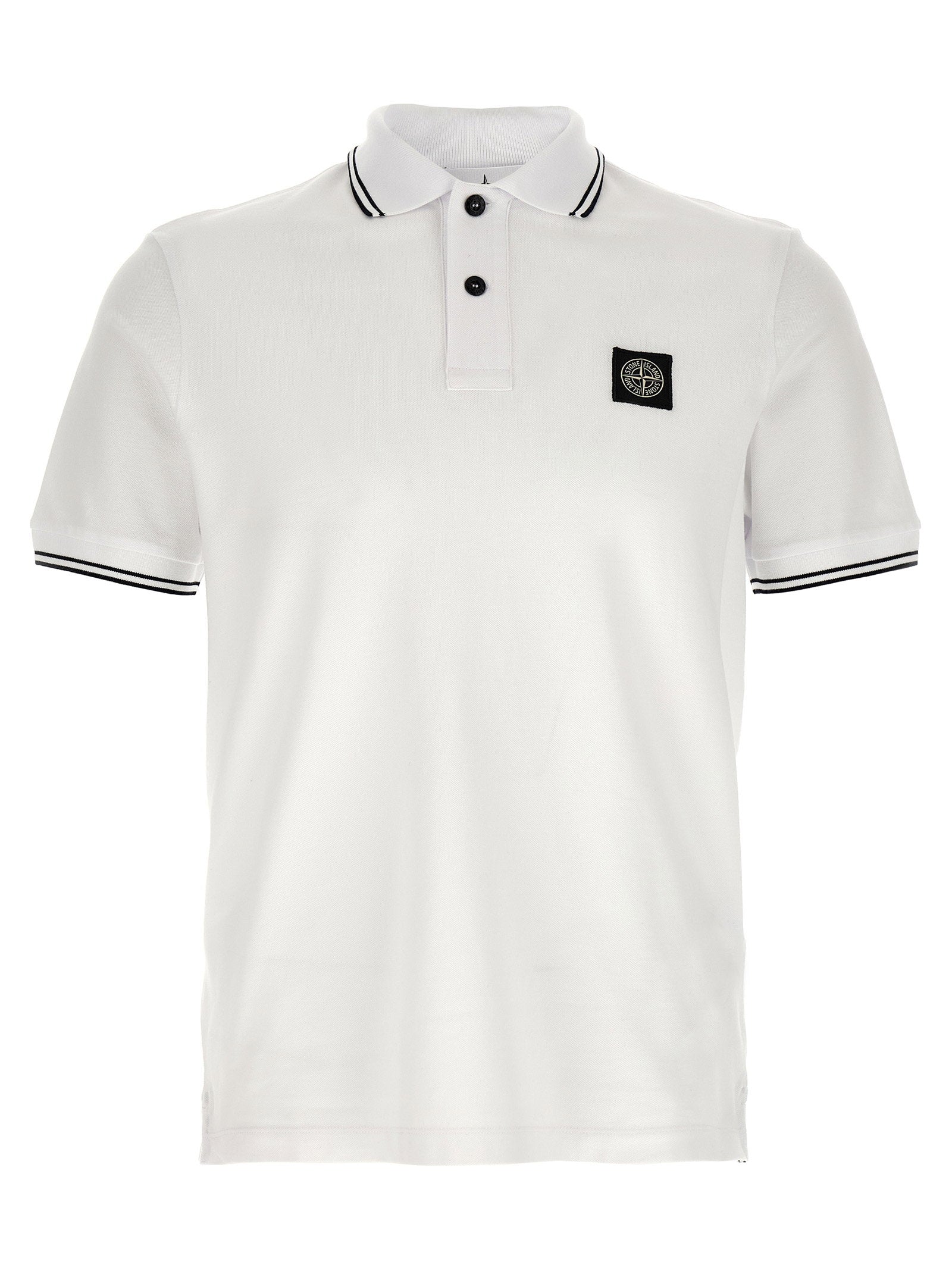 Stone Island Organic Cotton Polo Shirt — White