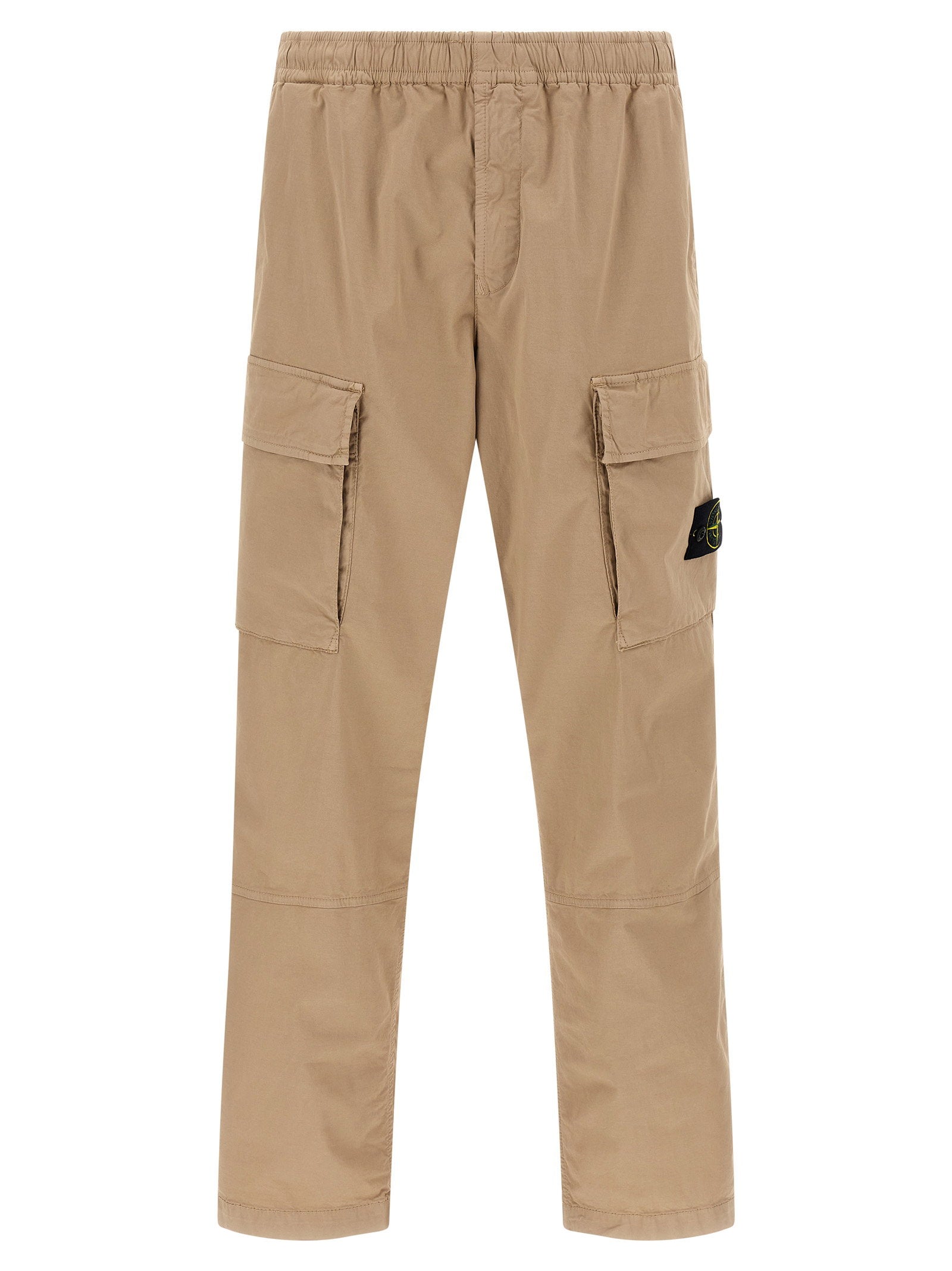 Stone Island Organic Cotton Twill Cargo Pants — Beige