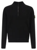 Stone Island Ribbed Cotton Sweater — Black