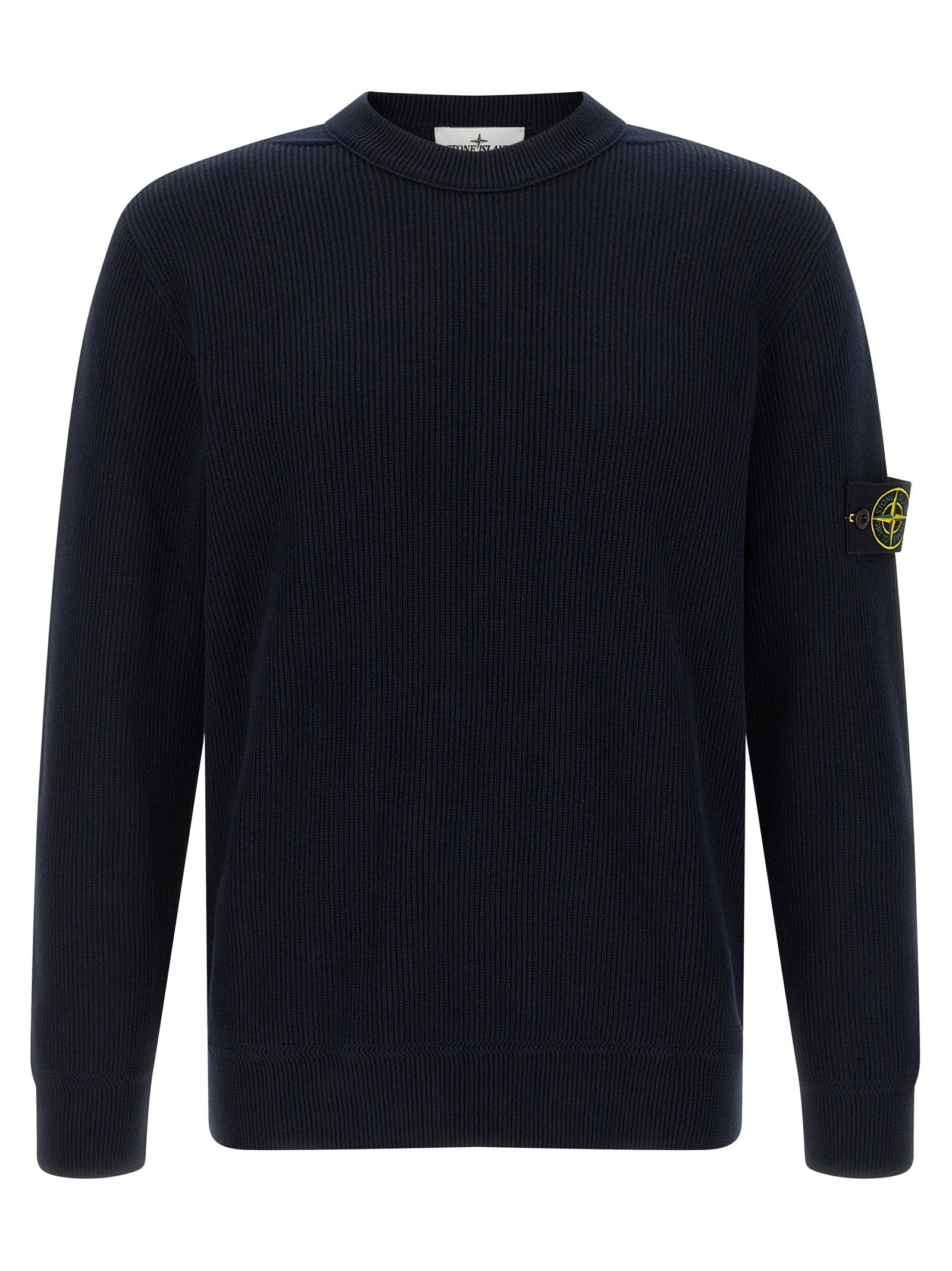 Stone Island Ribbed Organic Cotton Sweater — Navy