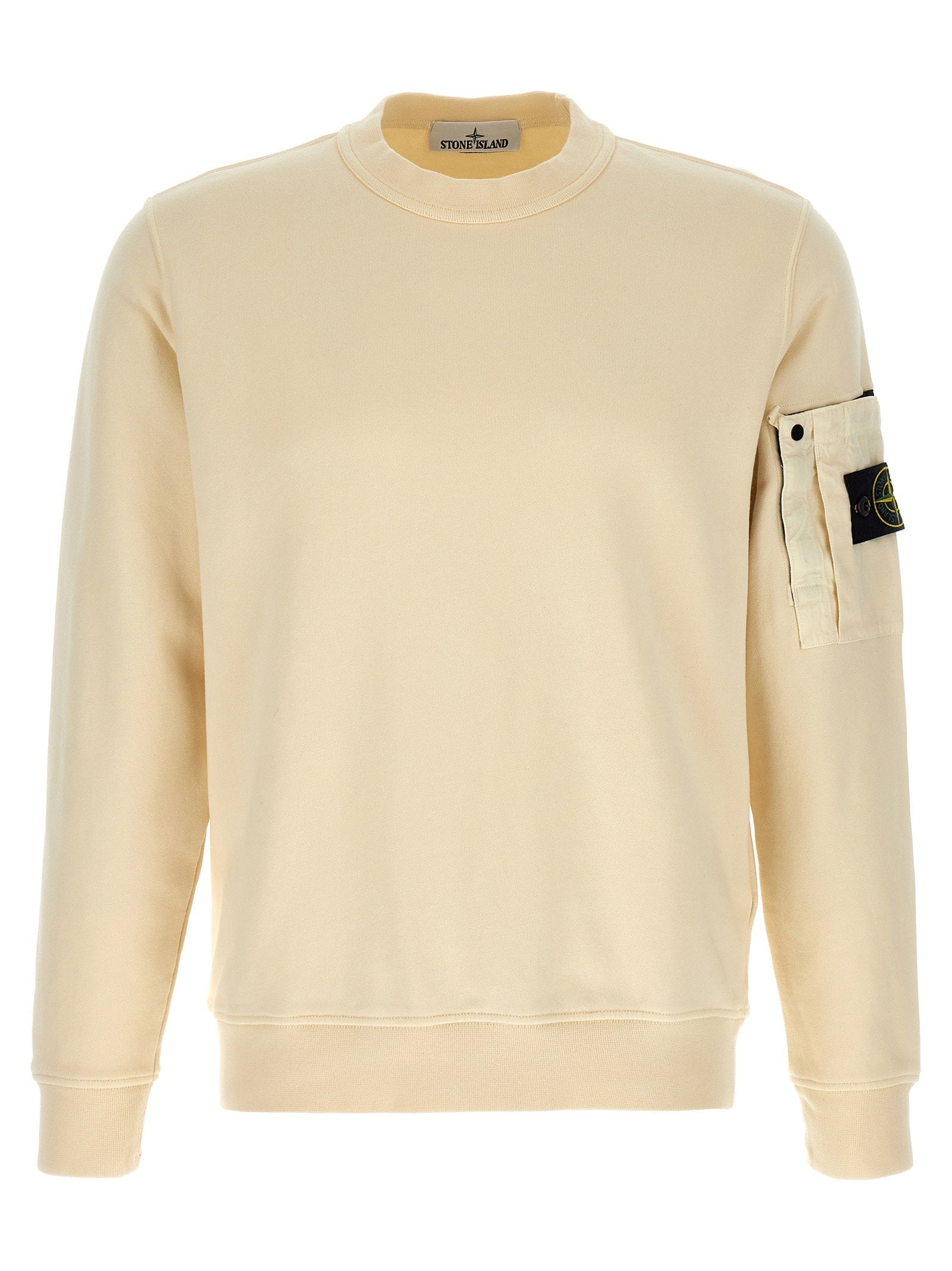 Stone Island Crew Neck Sweatshirt — Cream