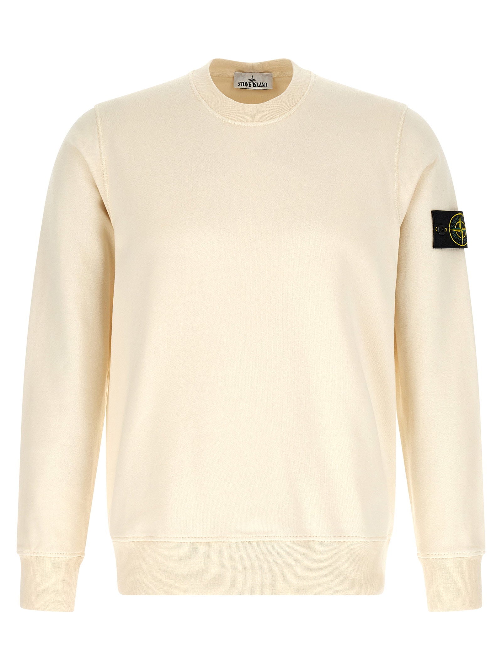 Stone Island Garment-Dyed Organic Cotton Sweatshirt — Cream