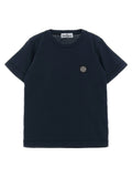 Stone Island Junior Compass Logo Cotton T-Shirt — Navy