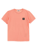 Stone Island Junior Compass Logo Cotton T-shirt — Coral