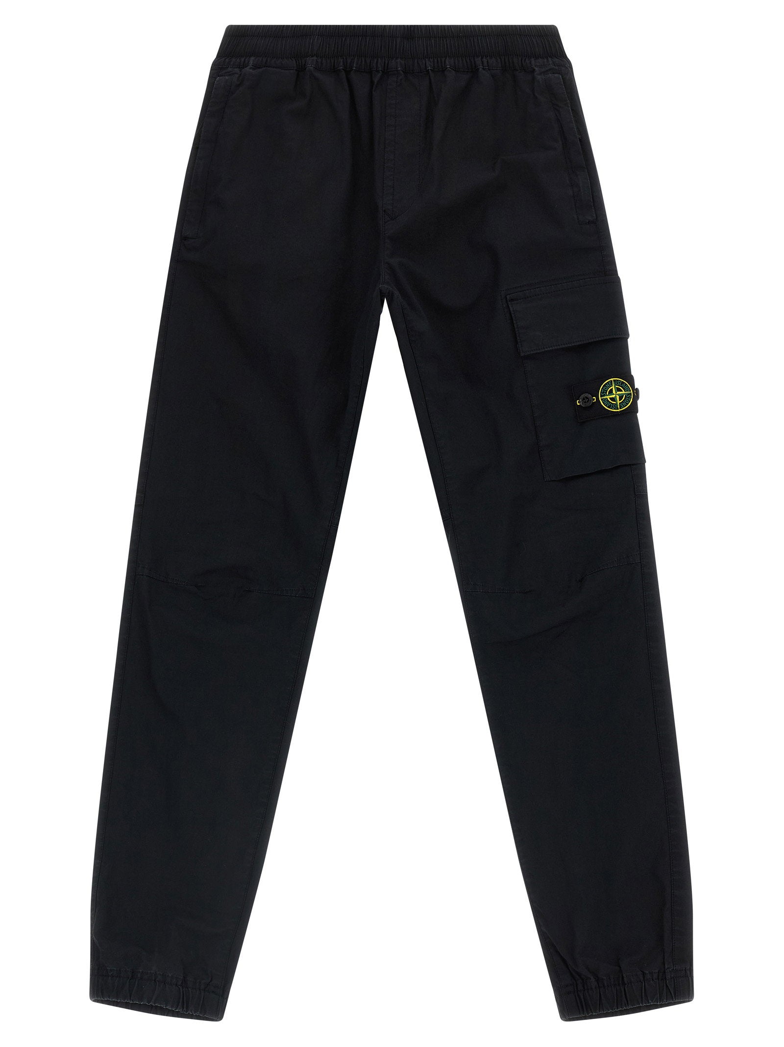 Stone Island Junior Stretch Cotton Cargo Pants — Black