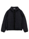 Stone Island Junior Hooded Quilted Down Jacket — Black
