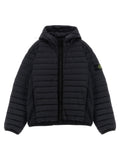 Chaqueta acolchada con capucha de plumas Stone Island Junior — Negro