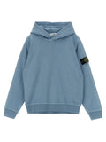 Stone Island Junior Garment-Dyed Cotton Hoodie — Blue