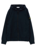 Stone Island Junior Logo-Embroidered Organic Cotton Hoodie — Black