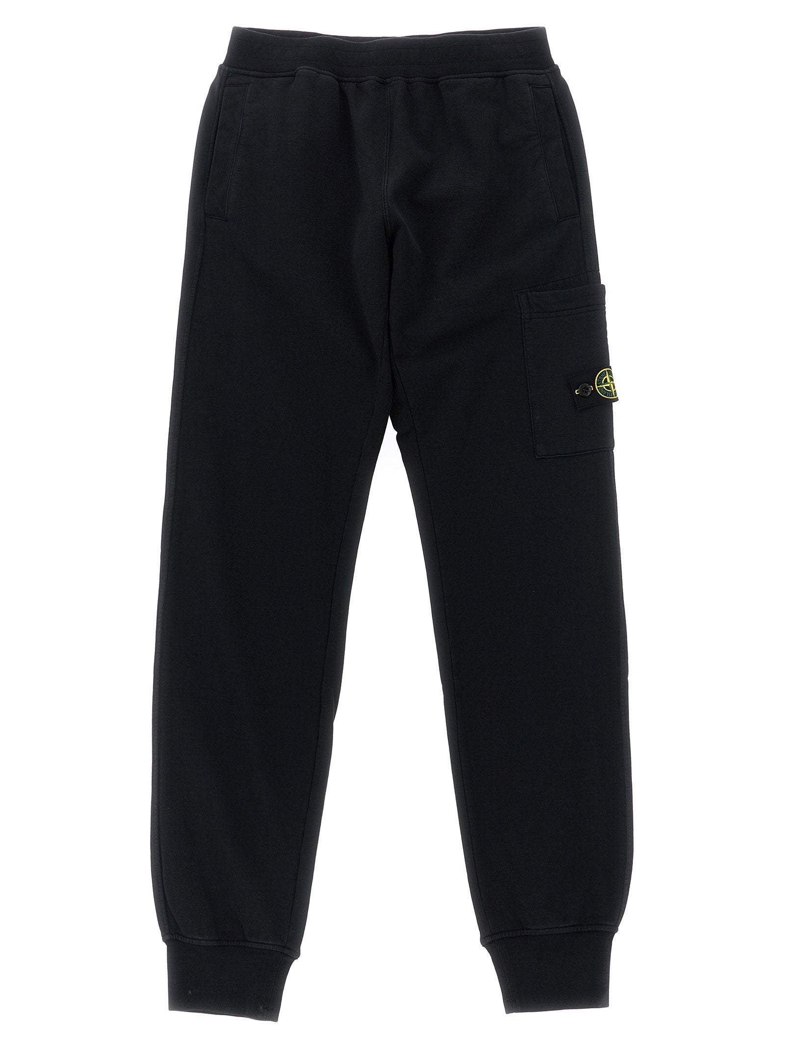 Stone Island Junior Logo Badge Cargo Joggers — Black