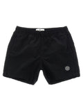 Stone Island Junior Compass Logo Nylon Shorts — Black