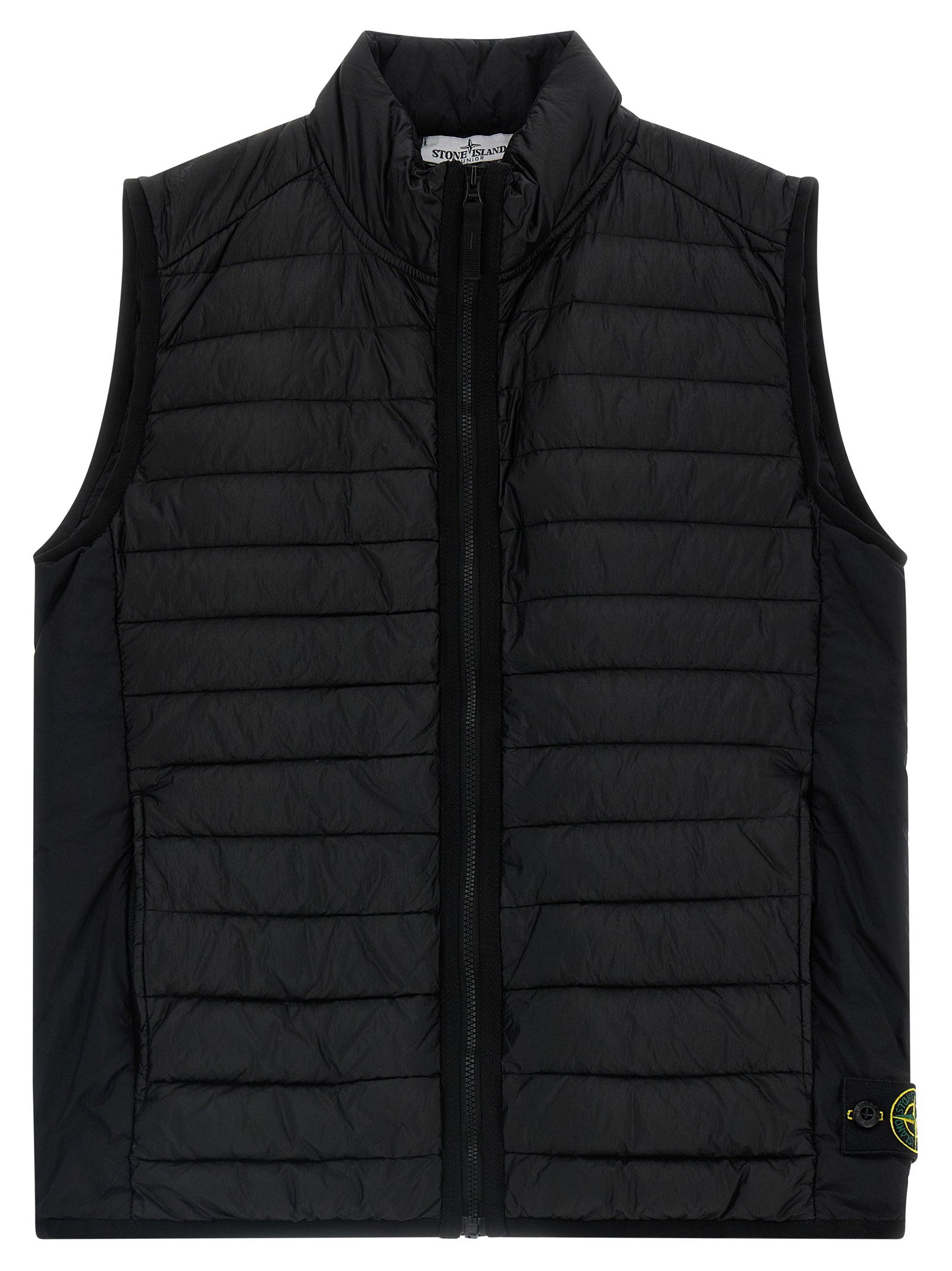 Stone Island Junior Quilted Recycled Nylon Vest — Black