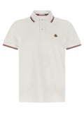 Moncler Tricolor-Trim Piqué Polo Shirt — white