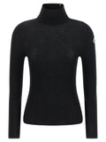 Moncler Ribbed Turtleneck Sweater — Black