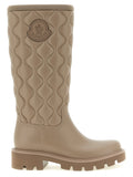 Moncler Kickstream High Rain Boot — Beige