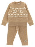 Moncler Enfant Nordic Jacquard Sweater Set — Beige