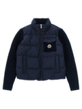 Moncler Enfant Virgin Wool and Cashmere Hybrid Down Jacket — Navy