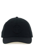 Stone Island 9100013 Tone-on-Tone Compass Logo Baseball Cap — Black