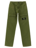 Stone Island Junior Canvas Cargo Cargo Pants — olive green