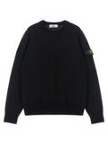 Stone Island Junior Badge Logo Wool Blend Sweater — Black