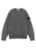 Stone Island Junior Wool Blend with Badge Logo Sweater — grey