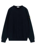 Stone Island Junior Badge Logo Crew Neck Sweatshirt — Navy