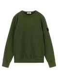 Stone Island Junior Badge Logo Crew Neck Sweatshirt — Olive Green