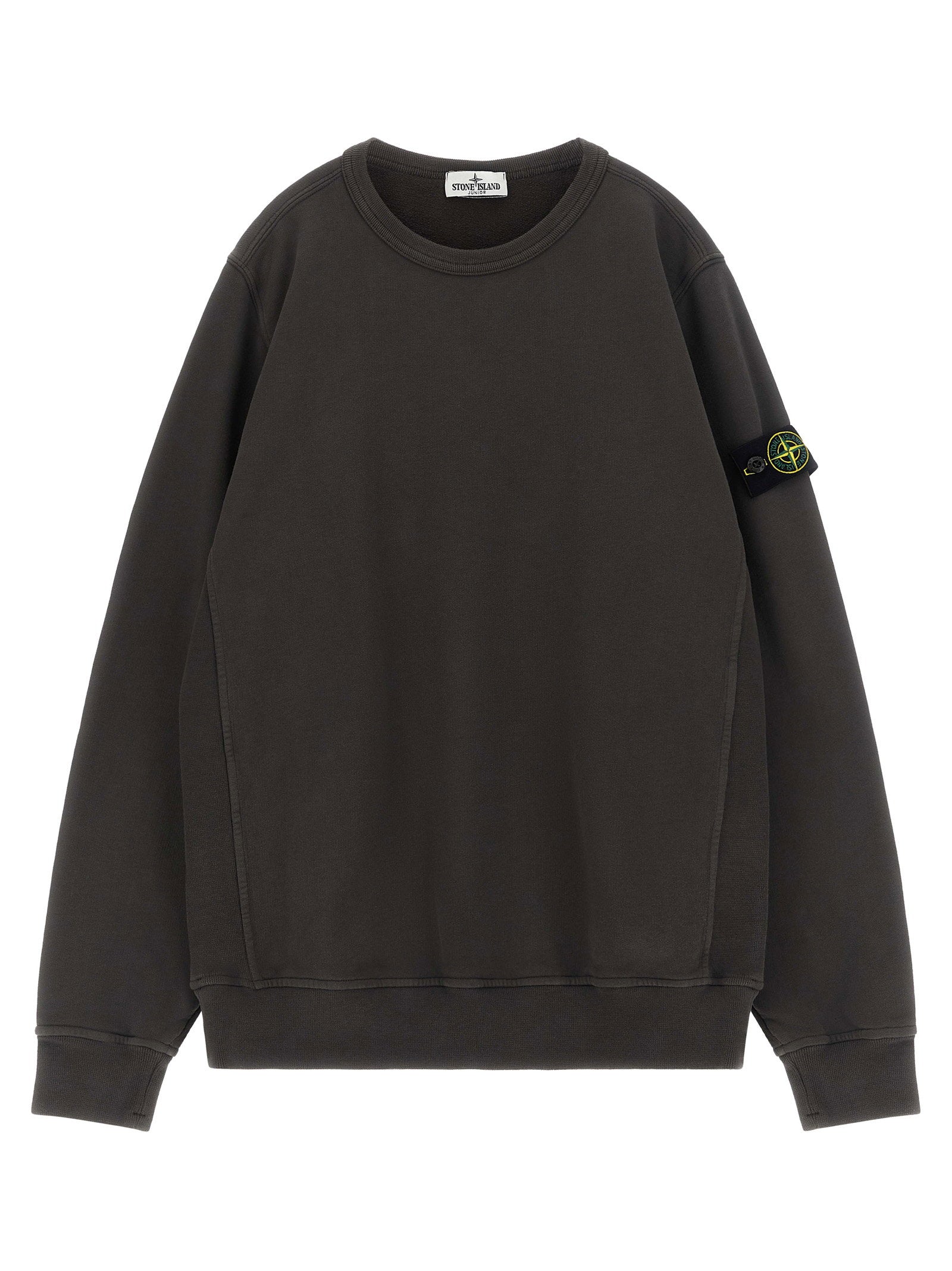 Stone Island Junior Badge Logo Sweatshirt — Anthracite Grey